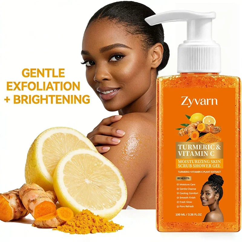 Vitamin C Brightening Body Wash Exfoliating Shower Gel Aloe Vera Moisturizing Skin Polish Gentle Deep Cleansing Daily Skincare