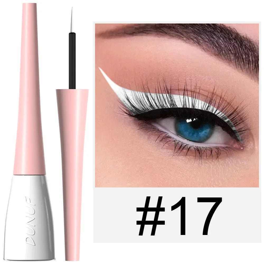 Matte Dark Green Liquid Eyeliner Pencil Waterproof Makeup Colorful Liquid Eye Liner Ultra-thin Long-Lasting Quick-Dry Eye Liner