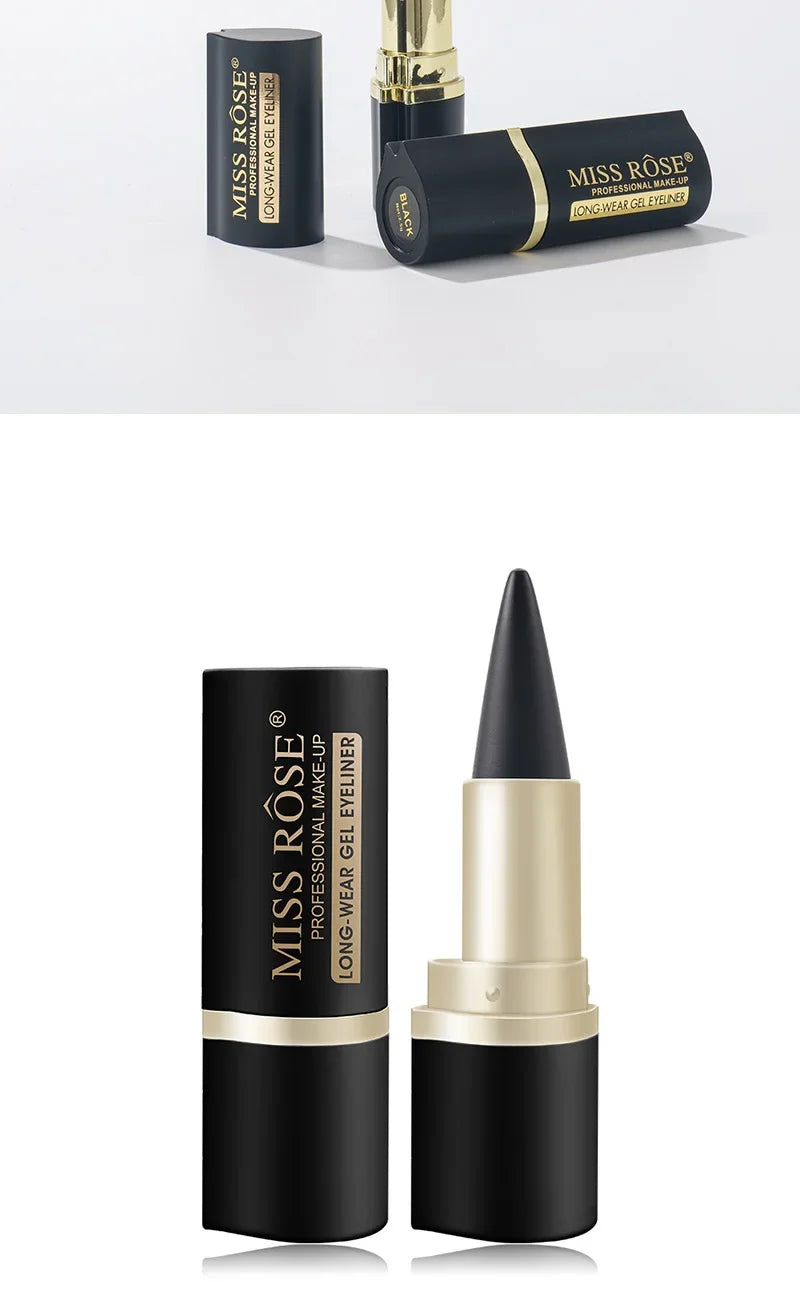 Waterproof Eyeliner Gel Matte - 24H Quick-drying Rich Pigment Single Head Gel Pencil Smudge-proof Long-lasting Black