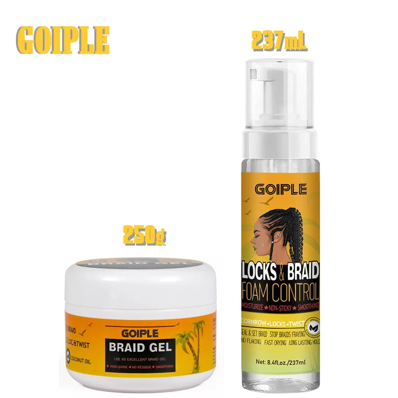 Braiding Gel Strong Hold Neat Braid Gel Hair Braid Gel for Braids Hair Mousse for Braids Styling Product Braid Mousse