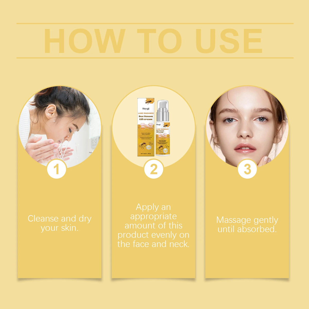 Bee Venom Face Cream Firming & Moisturizing Anti-Wrinkle Day Night Cream Tightening Nourishing Brightening Facial Skin Care 50ml