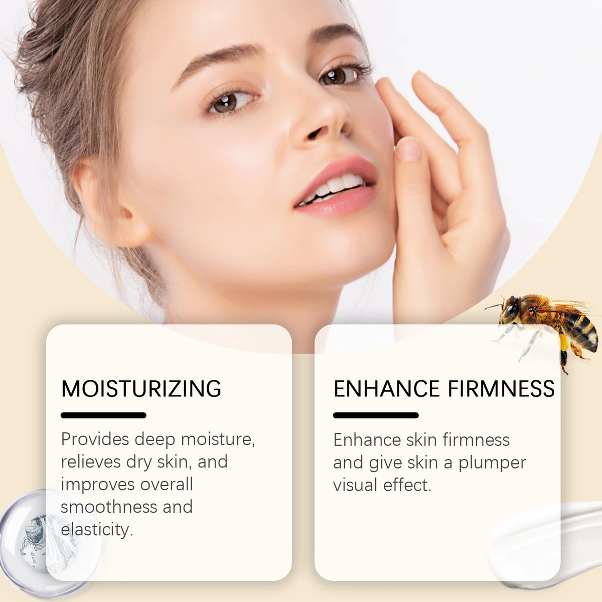 Bee Venom Face Cream Firming & Moisturizing Anti-Wrinkle Day Night Cream Tightening Nourishing Brightening Facial Skin Care 50ml