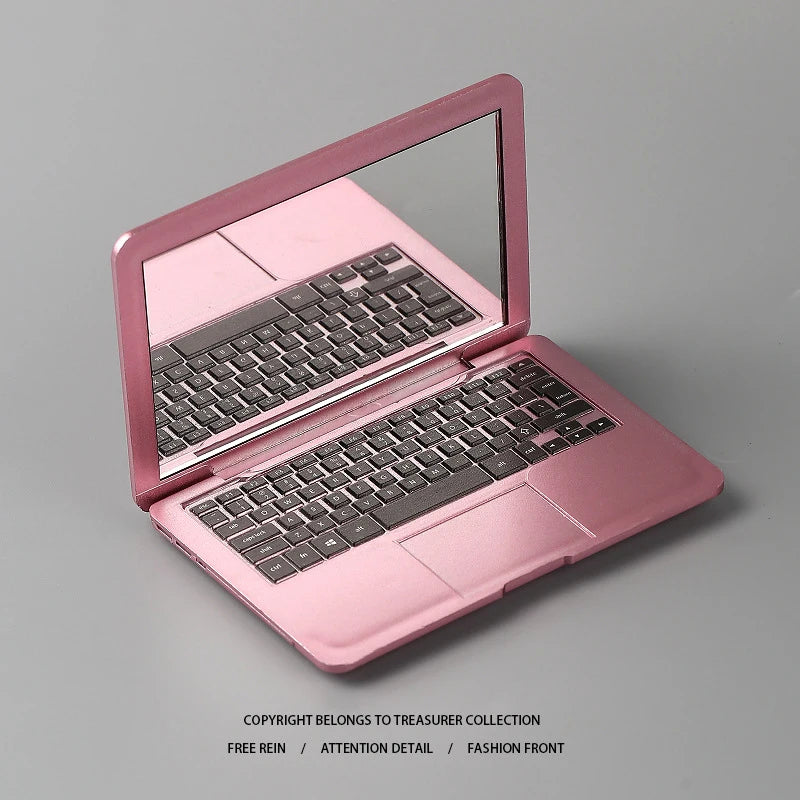 High Quality Pocket Beauty Makeup Mirror Creative Mini Computer Small Mirror Laptop Portable Design Foldable Apple Makeup Mirror