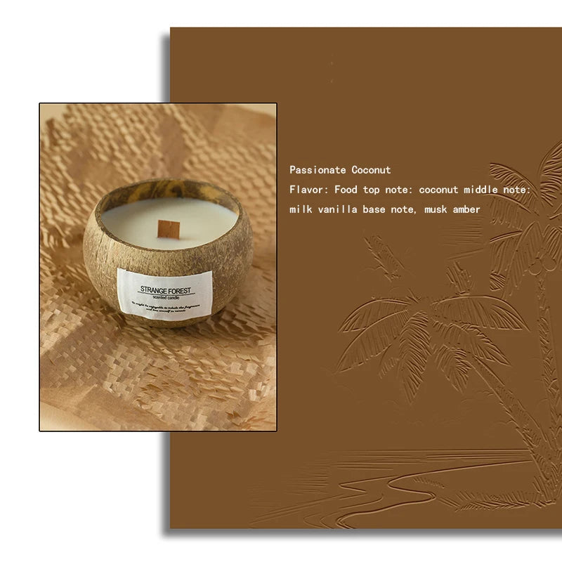 Coconut Shell Aromatherapy Candle Essential Oil Fragrance Premium Plant Wax Fragrance Home Companion
