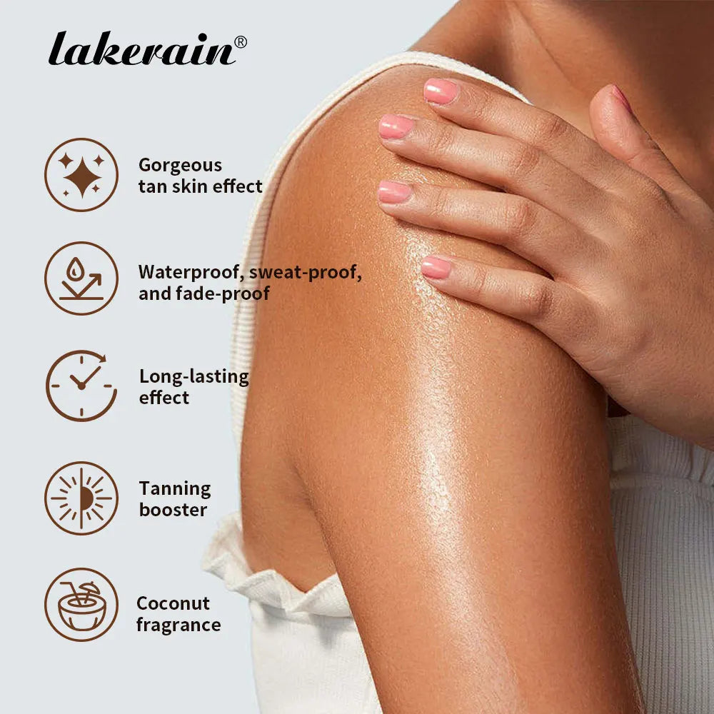 Self-tanning Lotion Waterproof Sweat Proof Colorfast Long-lasting Brown Skin Effect Coconut Flavor Gorgeous Tan Skin Lotion