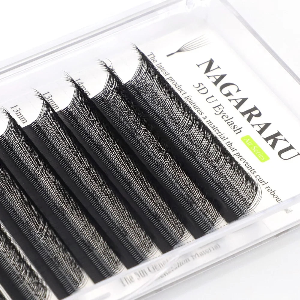 NAGARAKU U-Shaped 3D 4D 5D Lashes Extensions Natural Soft U Lashes Premium Mink Brazilian Cilios Mink False Eyelashes