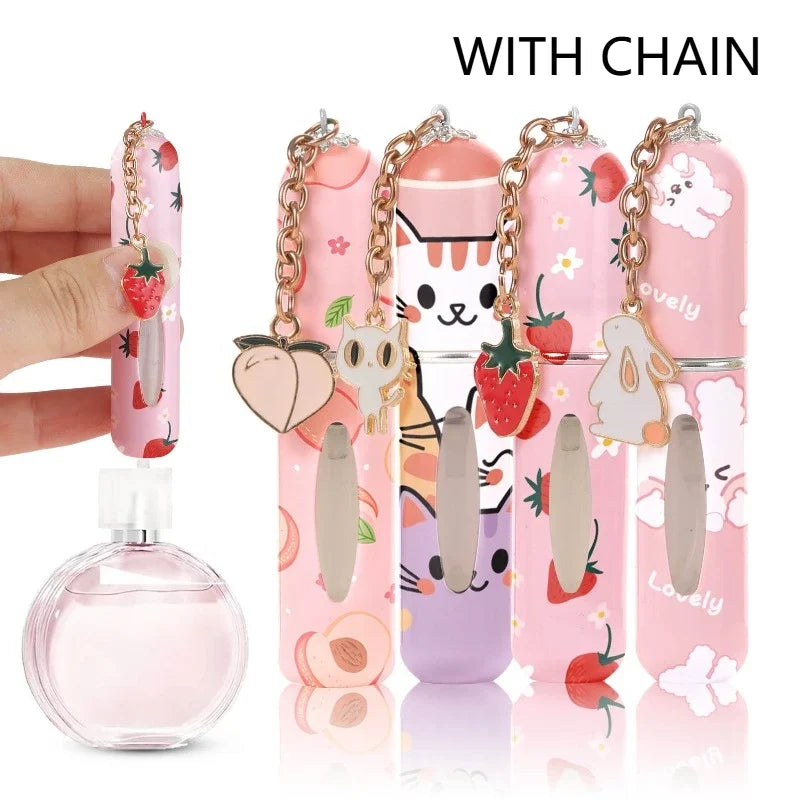New 5ml Refillable Spray Bottle Mini Flower Pattern Refillable Perfume Bottle with Pendant Empty Cosmetic Containers Cute