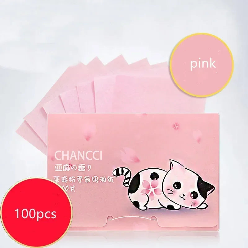 100Pcs/box Face Oil Protable Blotting Paper Matting Face Wipes Face Cleanser Oil Control Oil-absorbing Facial Towel Tools