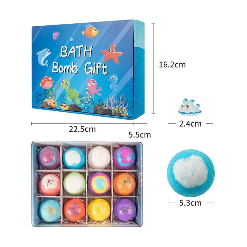 1/6/12PCS Bath Bombs Set Bubble Bath Fizzies for Children Safe & Natural Essential Oil Bubble Bath with Surprise Toys Inside