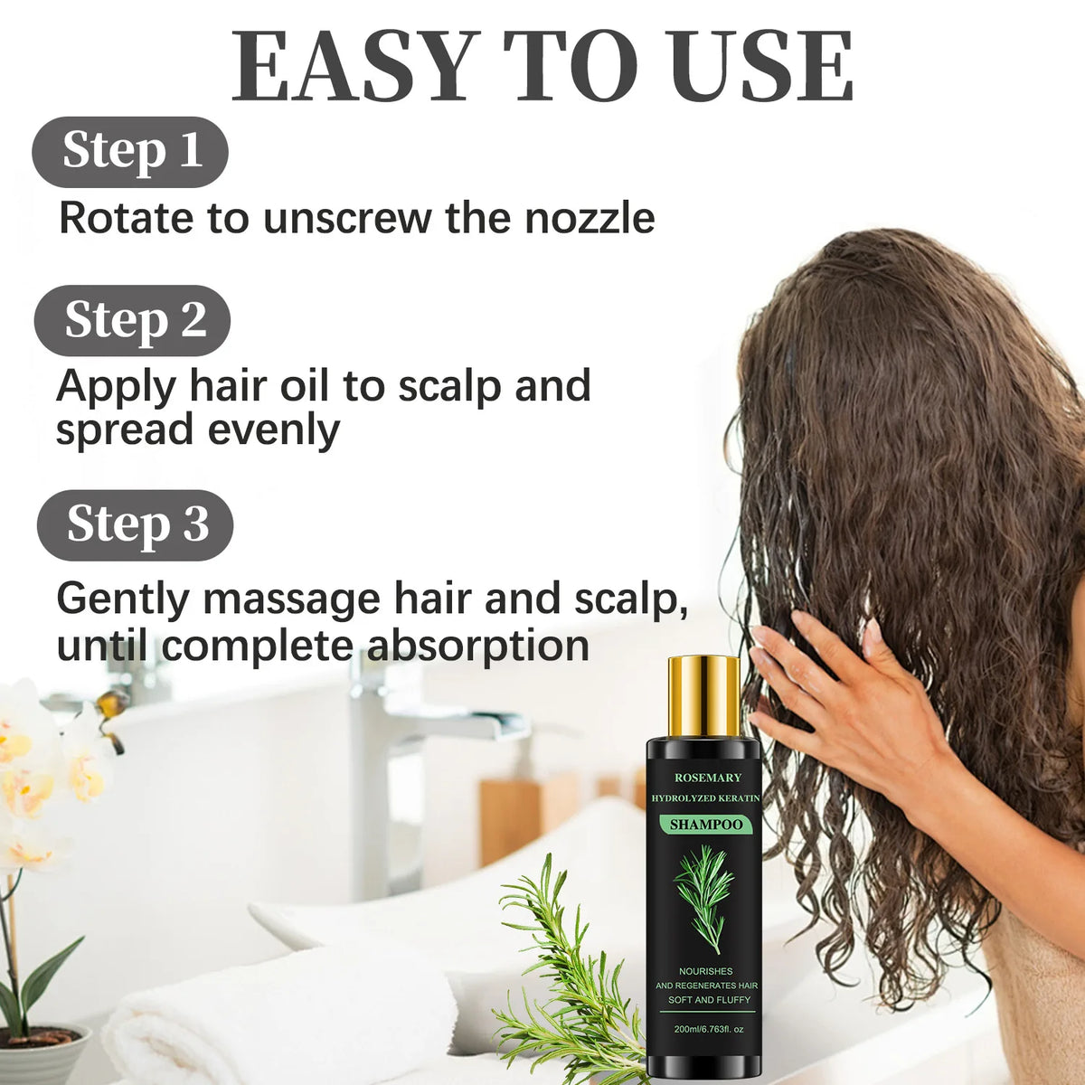 Hair Shampoo For Fast Hair Growth Rosemary Hair Regrowth Shampoo Anti Hair Loss Effective, Hair Care Is Healthier