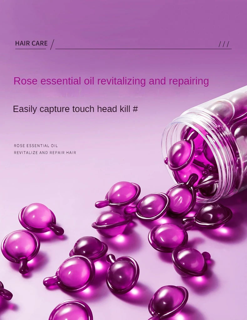 Hair Styling Serum for Frizzy & Dry Hair Rose Essence Oil Capsules  Leave-in Anti Frizz Conditioner Repairs Dry, Damaged Hair
