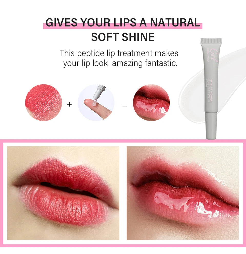10ml Moisturizing Peptide Lip Treatment Lip Mask Gel Remove Dead Skin Lipstick Base Lip Cream Lip Care Mask Reduce Lip Lines
