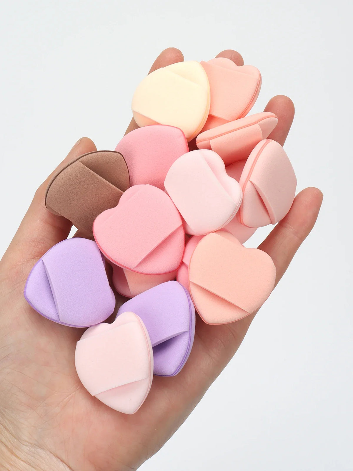50 Mini Finger Cushion Puffs – Latex-Free Mixed Sponge & Air Cushion Powder Puff for Liquid Foundation Makeup