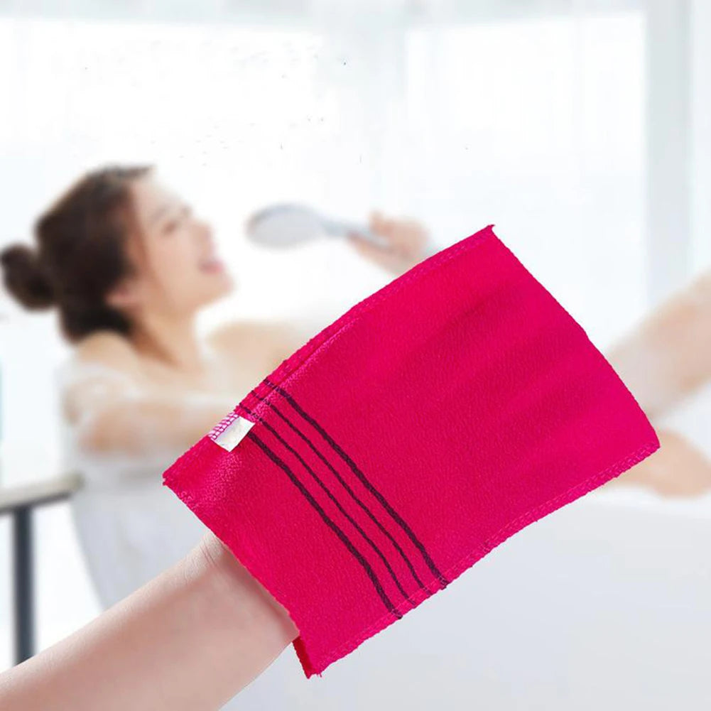 5Pcs Shower Bath Scrub Glove Korean Exfoliating Body Scrubs Shower Towels Wash Cloth Portable For Adults Coarse Grain Brush