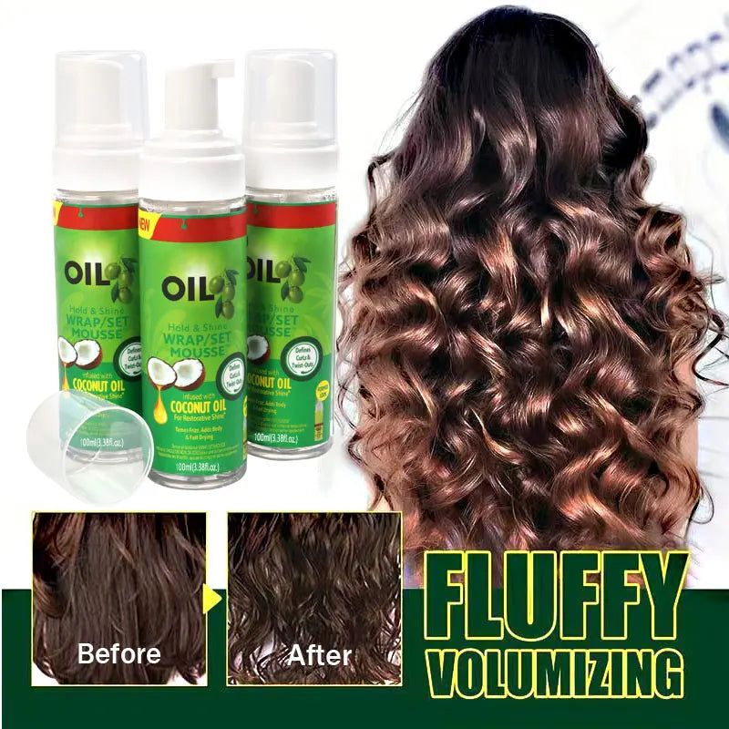 Wrap Foam Wrapping Lotion Hair Mousse Strong Hold Setting Lotion Hair Moisturizing Curl Mousse Natural Hair Hold & Shine Mousse