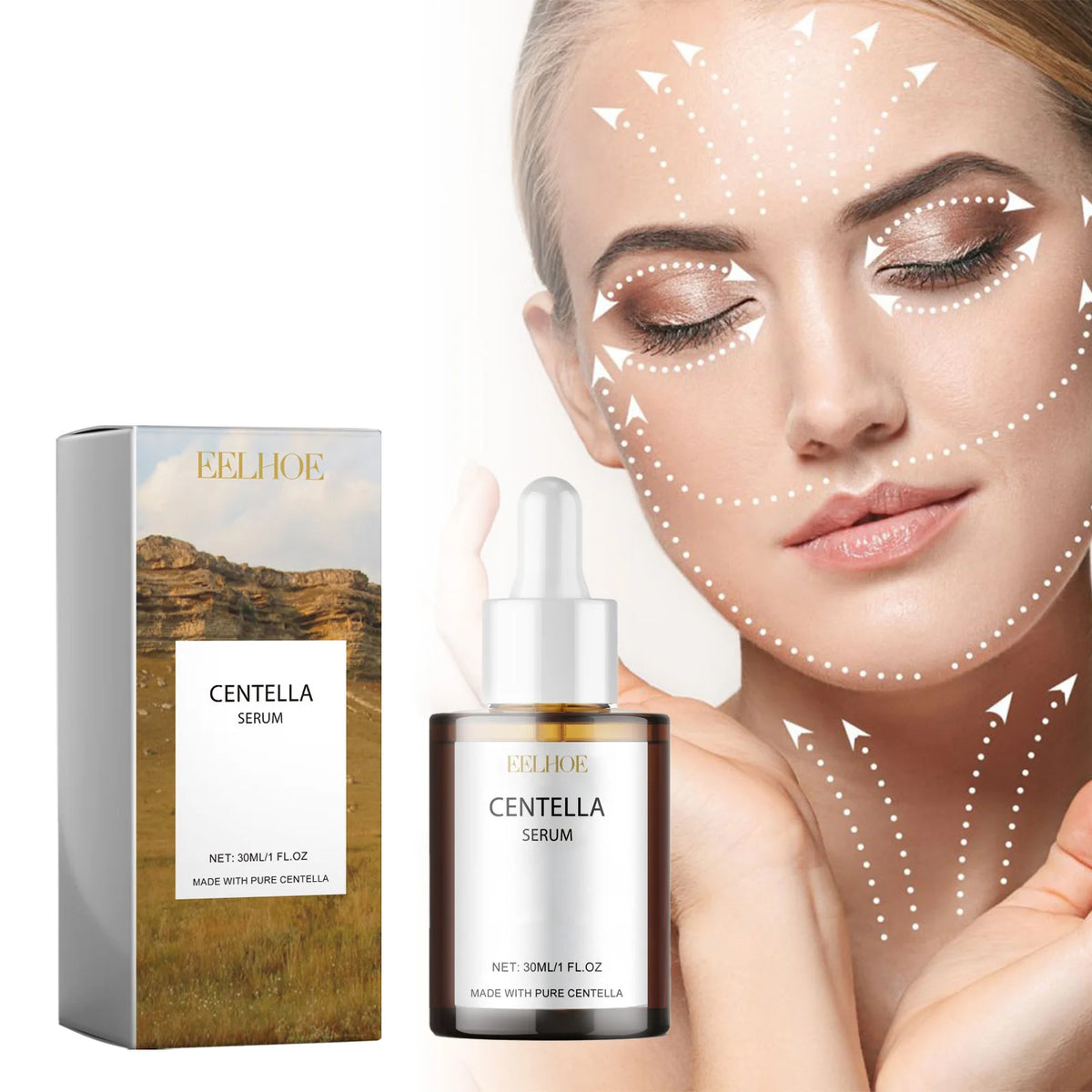 Centella Asiatica Face Serum Soothing Moisturizing Facial Essence Nourish Dry Skin Smoothing Hydrating Non-greasy Daily Skincare