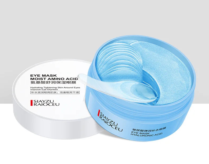 60pcs Hyaluronic Acid Crystal Collagen Eye Mask Anti Dark Circles Remove Eye Bags Moisturizing Firming Eye Patches Skin Care