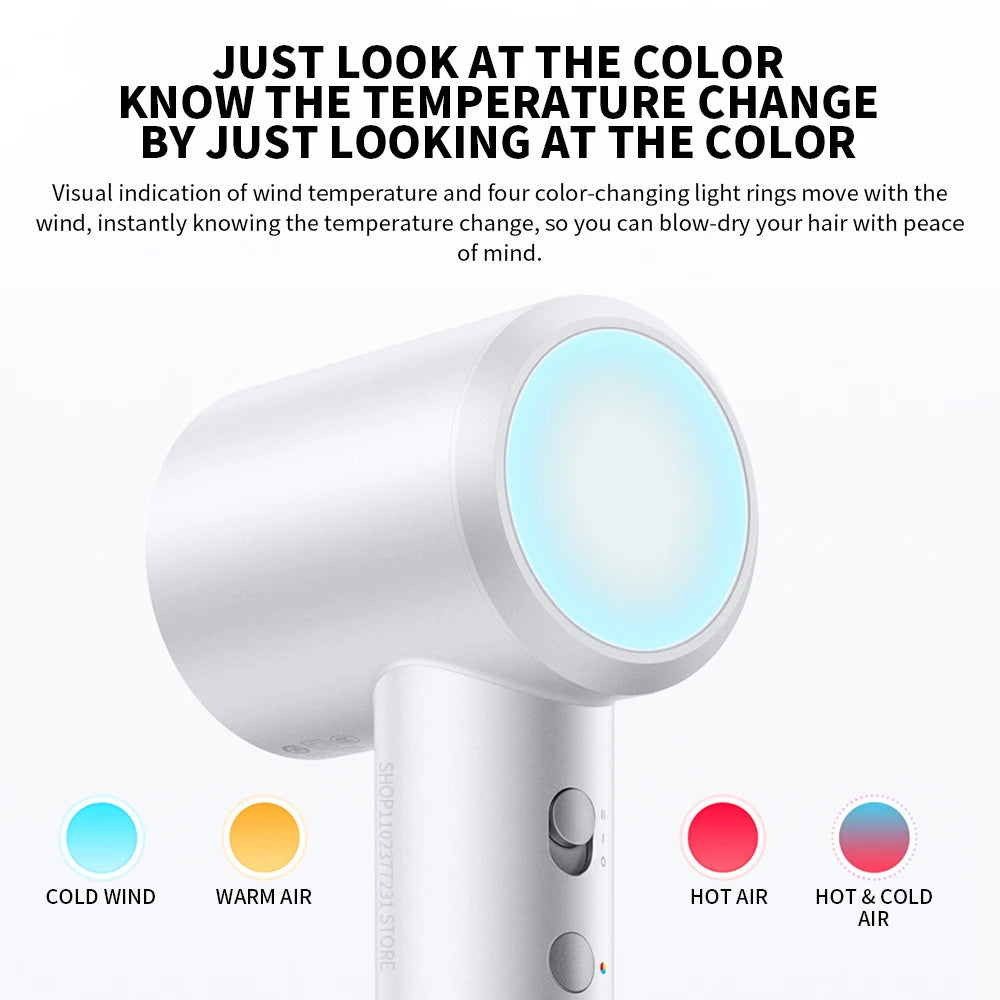 New MIJIA H501 High Speed Anion Hair Dryers Wind Speed 62m/s 1600W 110000 Rpm Professional Hair Care Quick Dryer Negative Ion CN