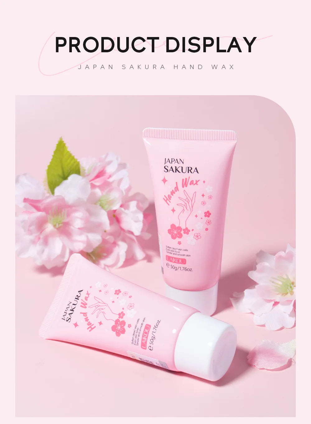 LAIKOU Sakura Hand Wax Moisturizing Hands Exfoliating Calluses Anti-Aging Hand Exfoliator Scrub Hands Peeling Masks Skin Care