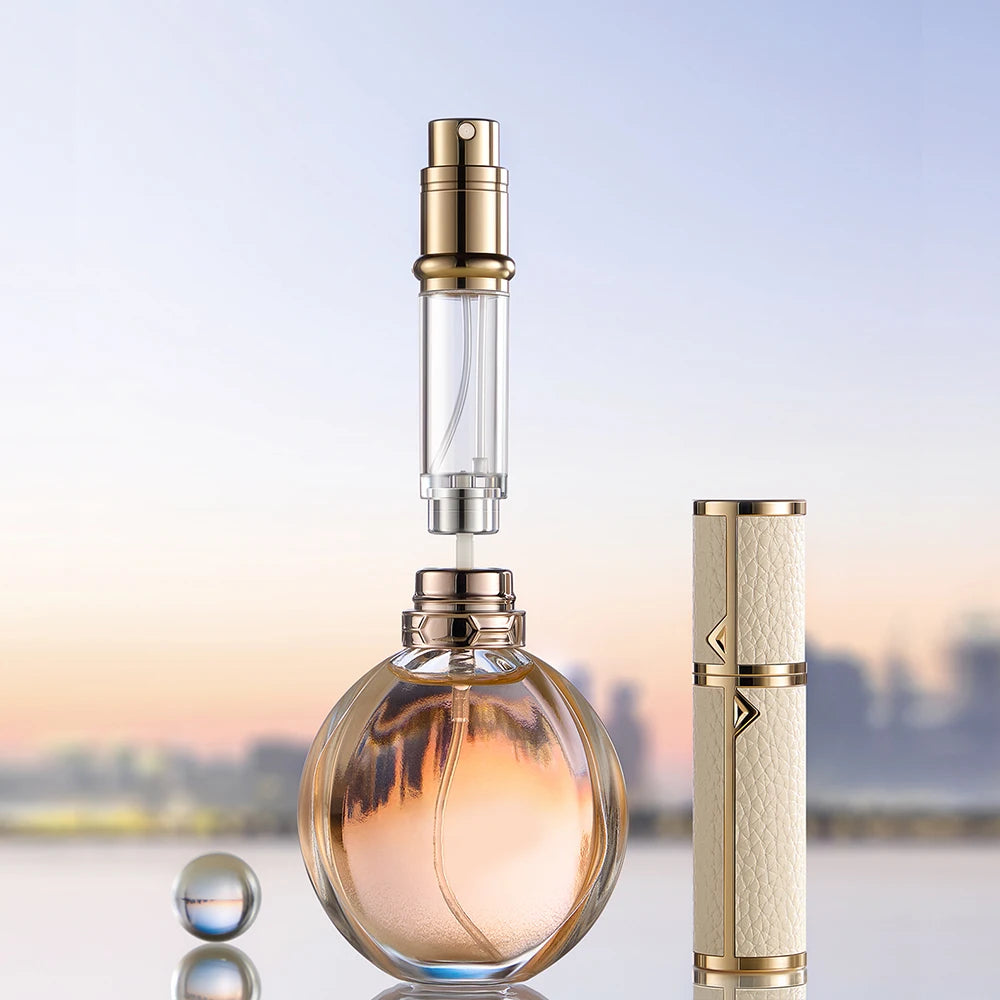 5ml PU Leather Mini Perfume Atomizer Bottle Sprayer Suitable for Boarding Tight Sealing Travel Customized Refillable Bottles