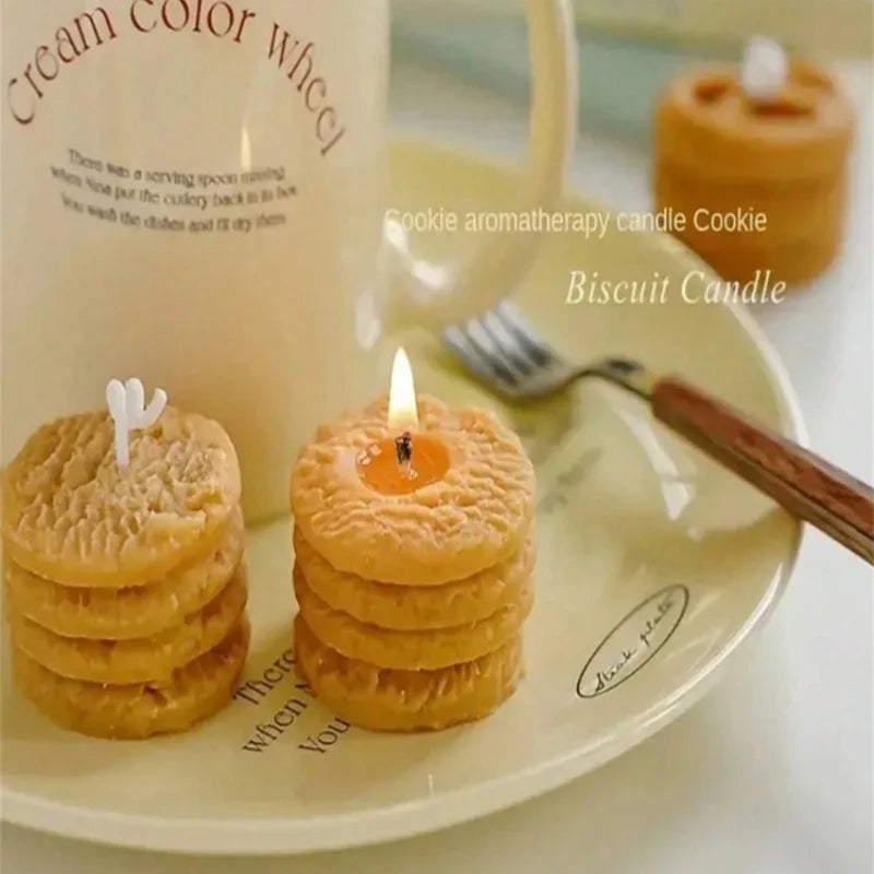 Biscuit Candles, Cookie Scented Candles Gift Box Gift Creative Candles Ins Set Gift Modeling Wax, Holiday Decoration