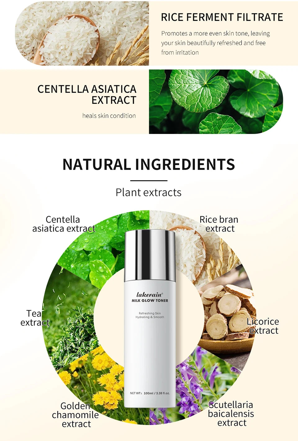 Milk Glow Toner Brightening Skin Powerfully Moisturizes Relieve Dry And Tired Skin Locks In Moisture Beauty Skin Care 100ML