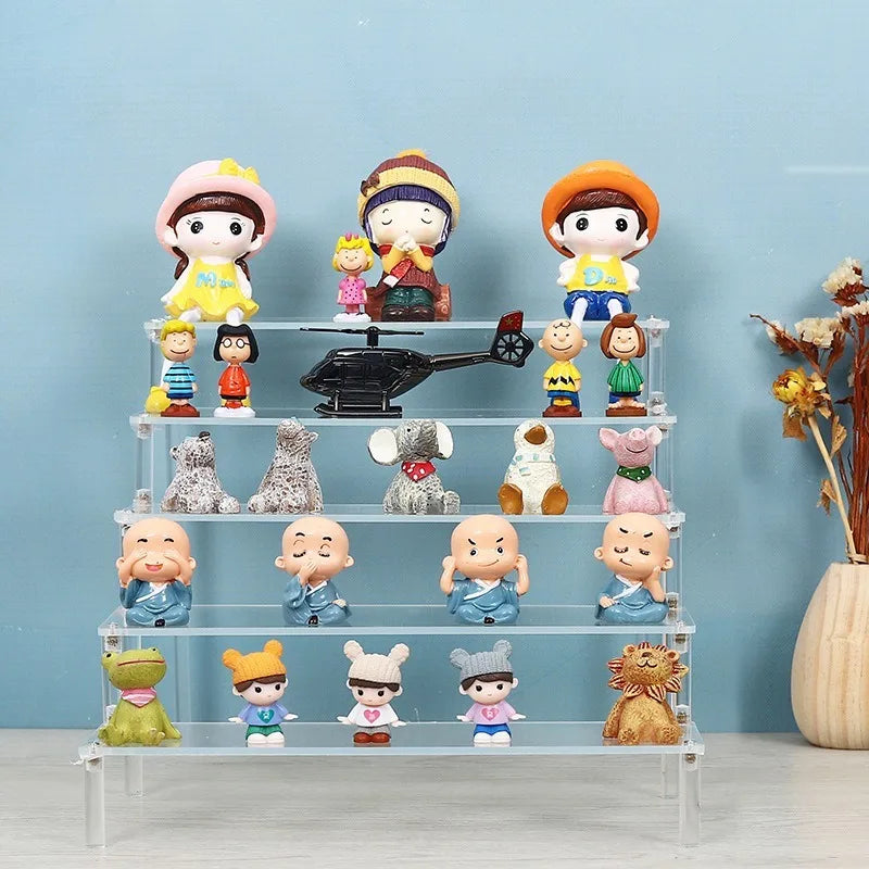 Acrylic Riser Display Shelf,3 Tier Display Stand for Amiibo Funko POP Figures,Cupcake Perfume Organizer Makeup Collection Doll