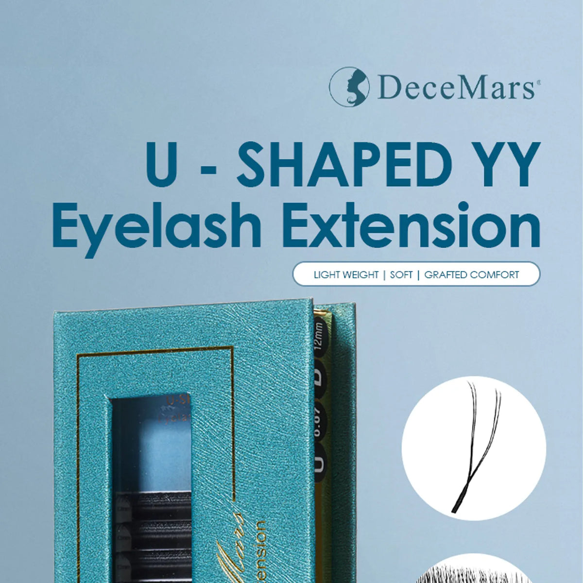 DeceMars  0.07mm U-Shaped YY Eyelash Extensions (12lines/Tray)