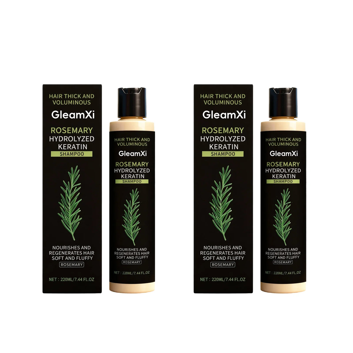Rosemary Keratin Volumizing Shampoo 220ML Deep Nourishing Hair Care Repair Damage Boost Fullness Smooth Frizz Control Daily Use