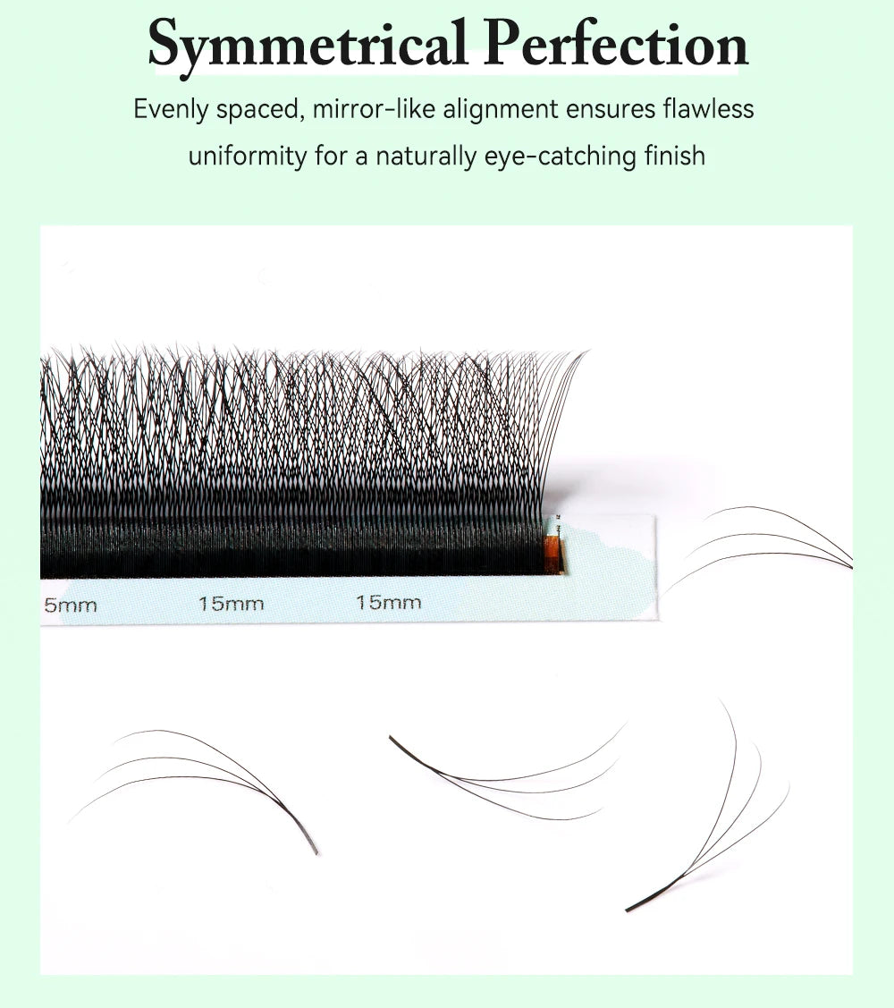 Yelix 3D Lashes Smaller Spacing 3D W Shape Eyelash Extension Premade Volume Fan Lashes Natural Soft Narrow 3D W Lashes