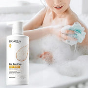 Rice Raw Pulp Body Shower Gel 500ml, Hypoallergenic and Moisturizing, Refreshing Oil Control, Long-Lasting Light Fragrance, Suitable for All Light Beige Skin Types and Sensitive Skin, Easily Removes Oil and Dirt, Daily Nouris