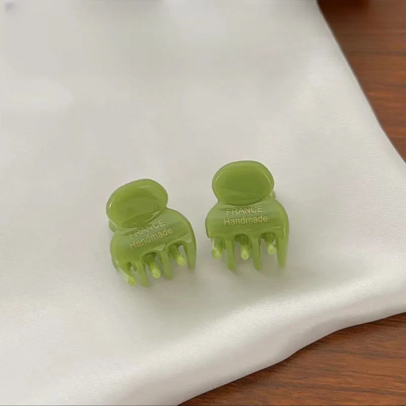 2Pcs/Set Mini 2cm Acetate Small Hair Claw Side Pins Acetate Hair Crabs for Girls Cute Hairpin Clips Women Hair Accessories