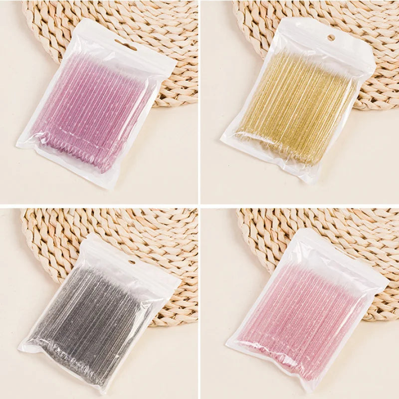 50/100pcs Reusable Double-Ended Cuticle Pusher – Crystal Nail Art Tool for Manicure & Pedicure