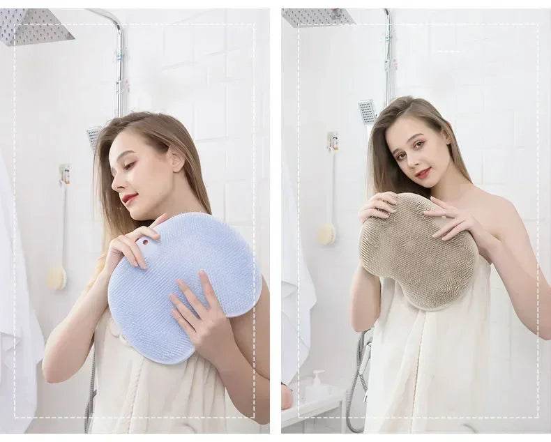 Silicone Rub Back Brush Bathroom Non-slip Wash Foot Pad Massage Shower Mat with Sucker Bath Massage Foot Exfoliating Brush Pad