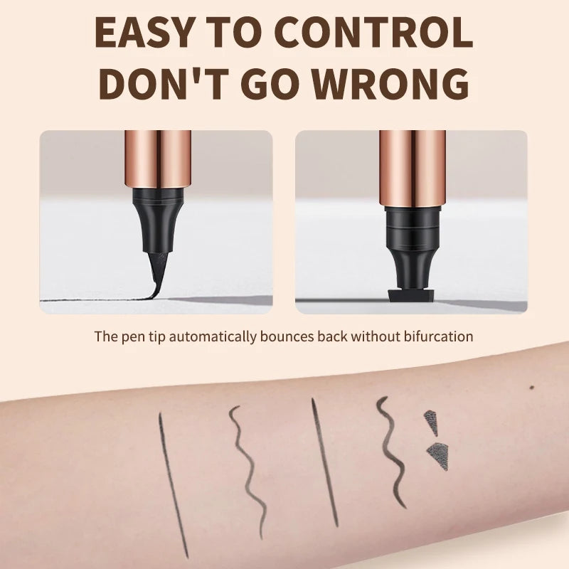 O'CHEAL Eyeliner Stamp Black Liquid Eyeliner Pen Waterproof Fast Dry Dual Head Eye Liner Pencil Make-up for Women Cosmetics Tool