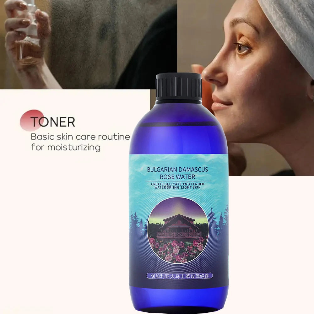 400ml Rose Water Damask Rose Hydrosol Brighten Skin Tone Rose Hydrosol Facial Toner Organic Rose Petals Essence Essential Oil