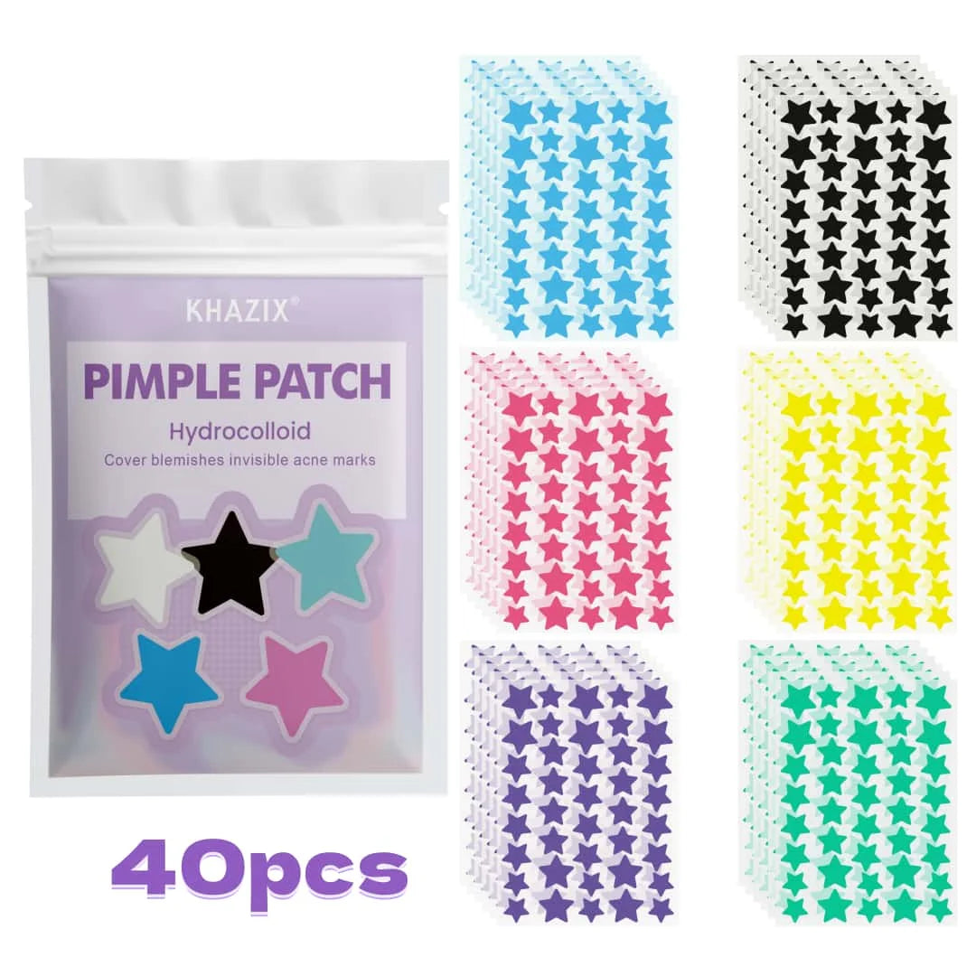 pieces of multi-color star acne patches, facial acne patches, concealer acne patches, and pimples patches, ultra-thin.