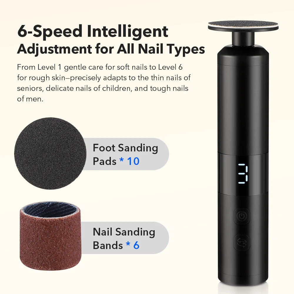 Electric Foot Callus Remover Foot Care File Heels Dead Skin Pedicure Tool Electronic Foot Grinder and Replacement Sandpaper