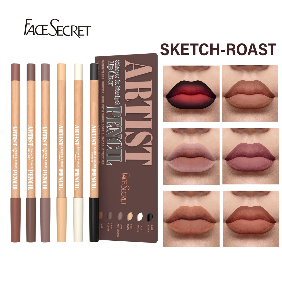 6pcs Velvet Matte Lip Liner Set - Long-Lasting Versatile Shades Longlasting Lip Makeup Berry, Brown, Pink Lip Pencil