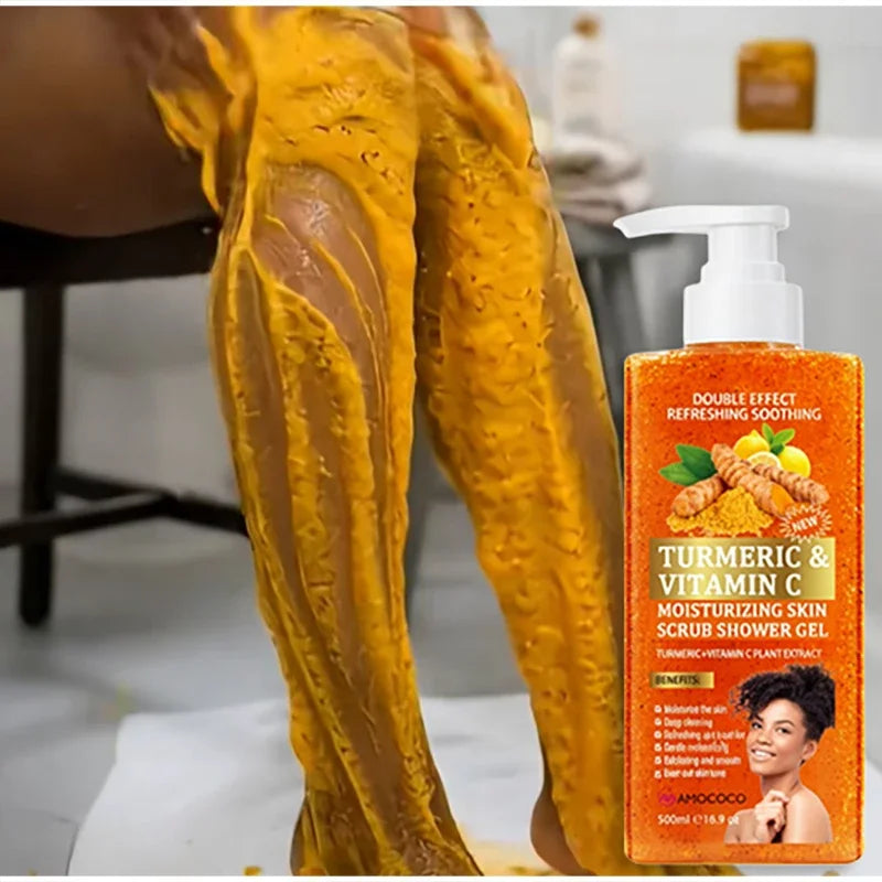 Vitamin C Brightening Body Wash Exfoliating Shower Gel Aloe Vera Moisturizing Skin Polish Gentle Deep Cleansing Daily Skincare