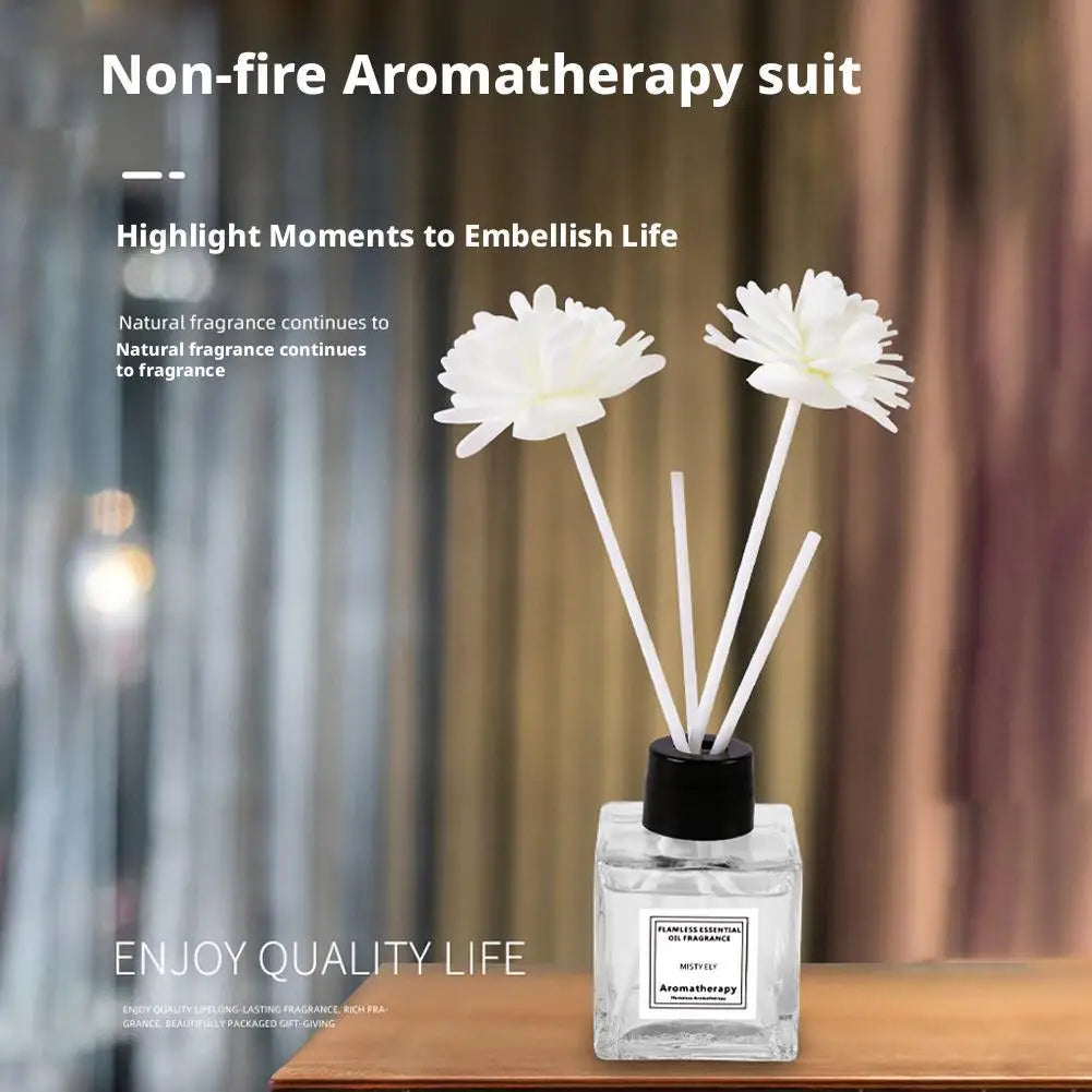 50ml Natural Essential Oil Air Freshener Flameless Home Fragrance Aromatherapy Oil with Reed Diffuser Stick Liquid Air Freshener
