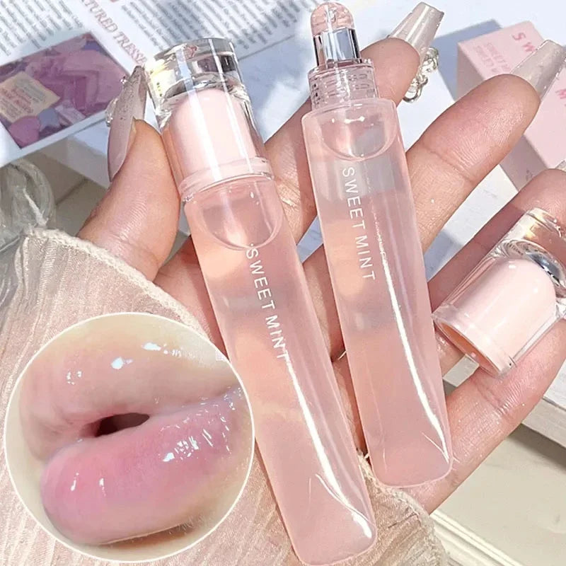 Crystal Jelly Lip Oil Plumping Mirror Lip Gloss Moisturizing Transparent Liquid Lipstick Long Lasting Lips Makeup Cosmetics