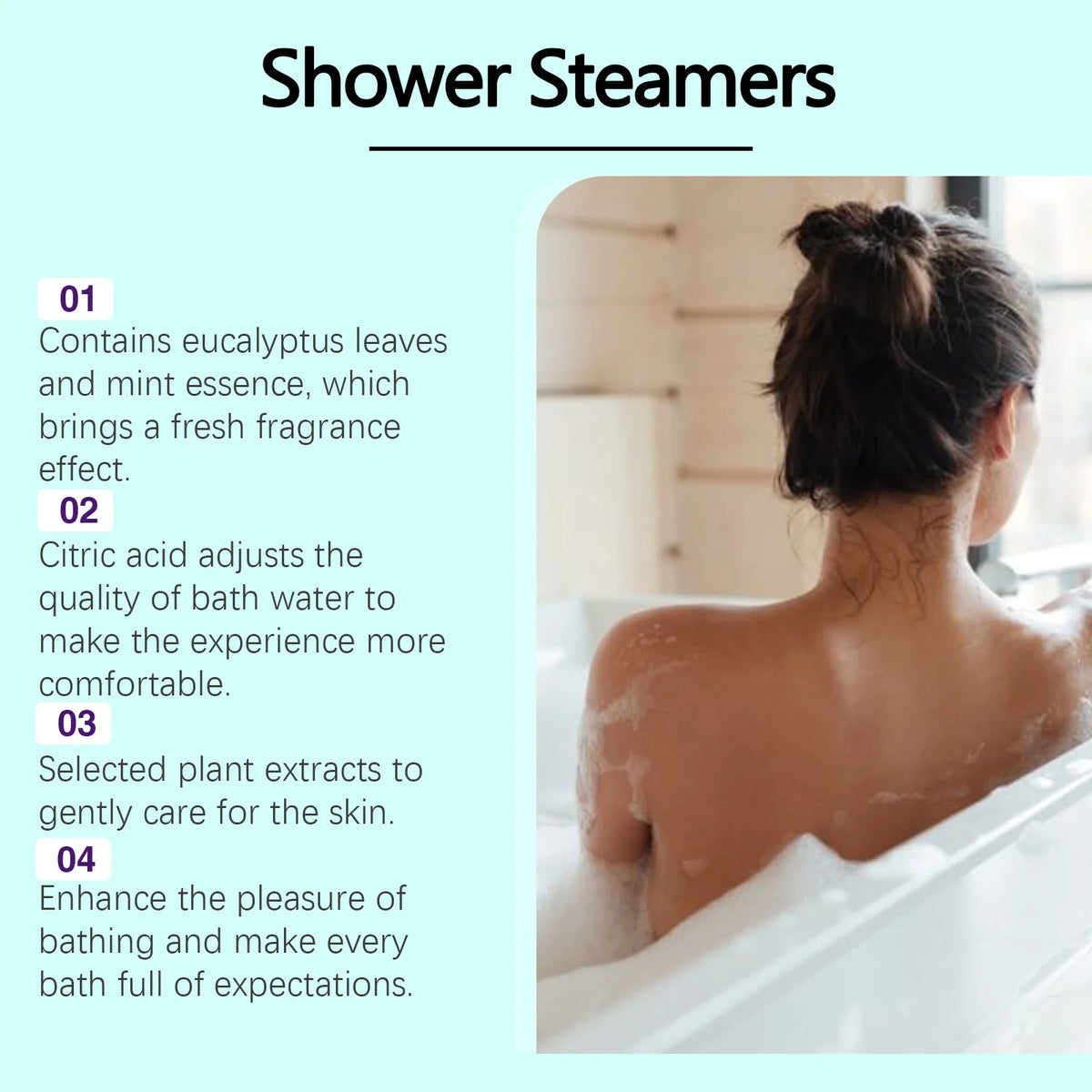 OceAura Shower Steamers Aromatherapy Home Spa Lavender Rose Relax Body Mental Relaxation Bath Products Shower Steamers Tablets