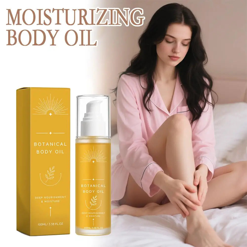 Botanical Body Oil with Wakame Algae, Brazil Nut & Passionflower Seed Oils Hydrating Non-Greasy Body Firming Massage Oil