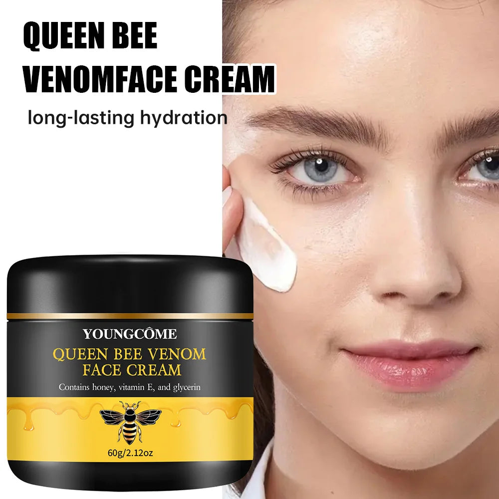 Queen Bee Venom Anti-Aging Face Cream - Collagen Boost & Deep Hydration, Wrinkle Reduction, Day/Night Moisturizer for All Skin
