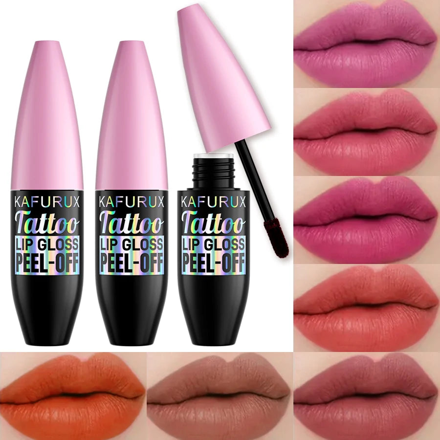 7 Colors Waterproof Lip Tint Peel Off Lip Liner Tattoo Lipgloss Long Lasting Matte Pink Red Brown Contour Makeup Lips Stain Gift