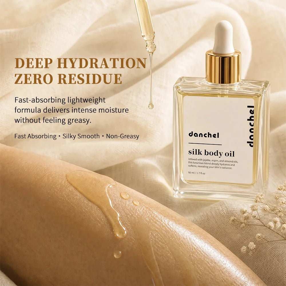 Silk Body Oil Women Firming Anti Aging Moisture Crepey Hydrate After Shower Scented Organic Premium Blend Body Care
