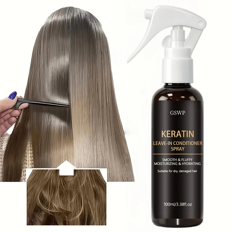 GSWP Keratin Hair Spray: Reduces Frizz, Provides Heat Protection and Salon-Quality Care. Suitable for All Hair Types. 100/200ml