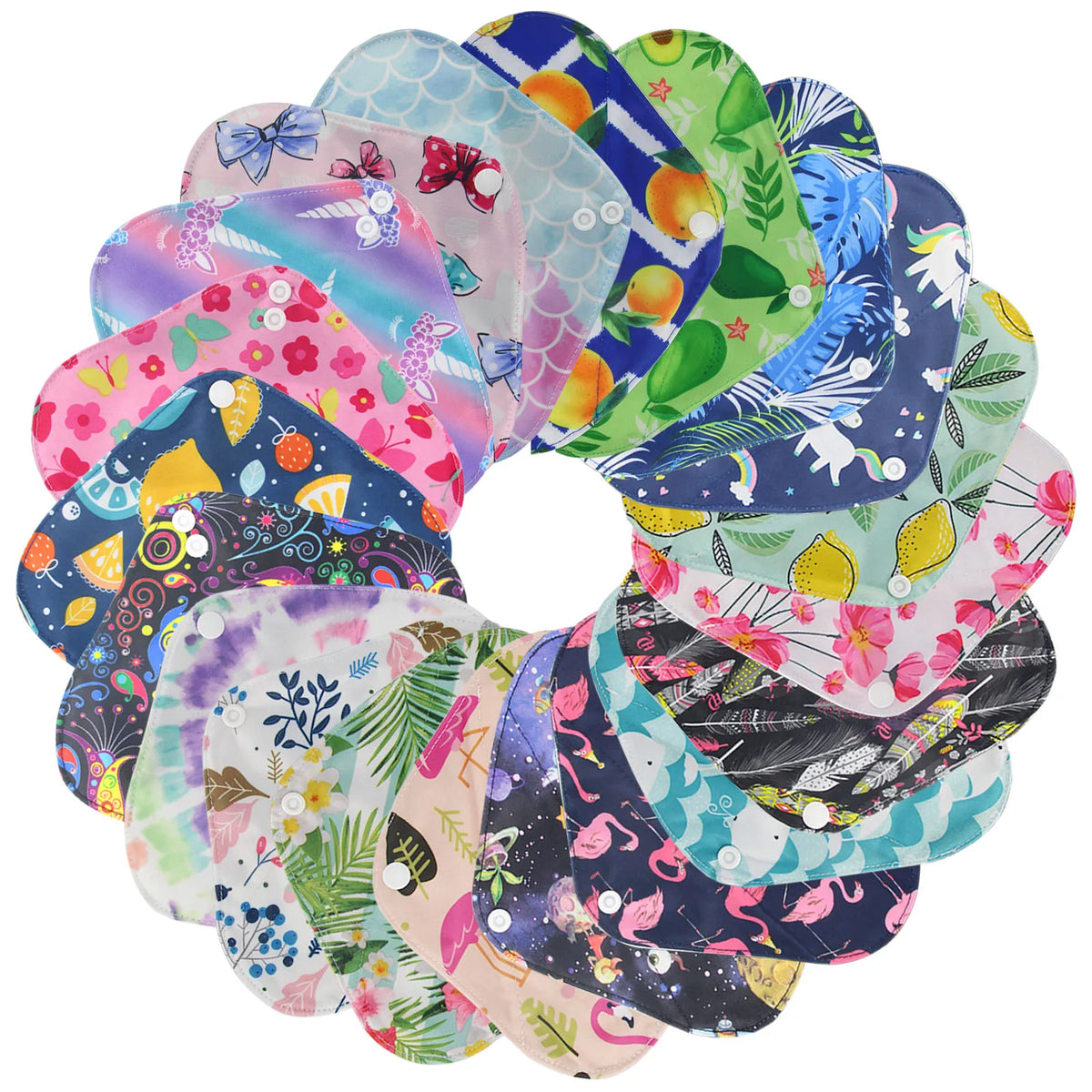 Reusable Organic Cotton Menstrual Pads Sanitary Napkins Washable Menstrual Sanitary Pad Women Cloth Menstrual Pad Period Pads