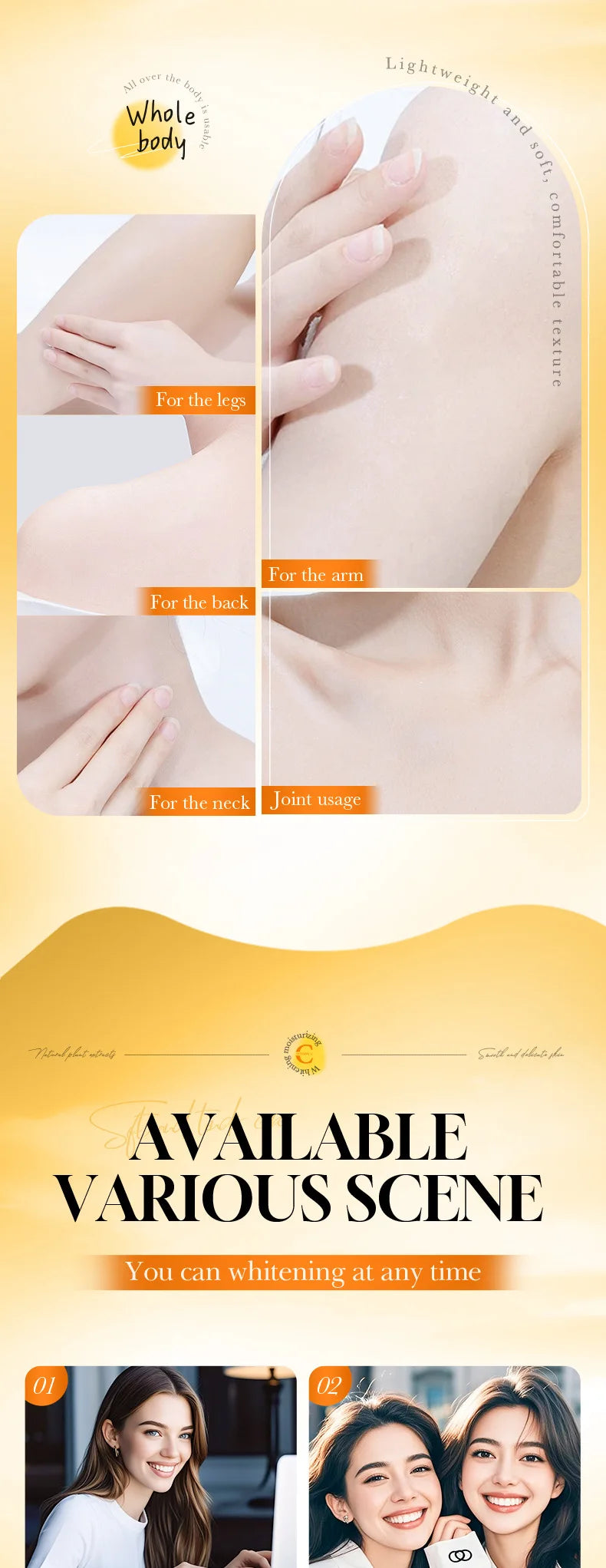 SADOER AHA Whitening Body Essence 500ml Moisturizing Brightening Face Serum Improve Dull Skin Full Body Hydrating Skin Care